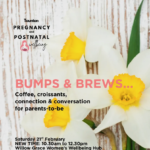 Bumps & Brew Poster featuring daffodils
